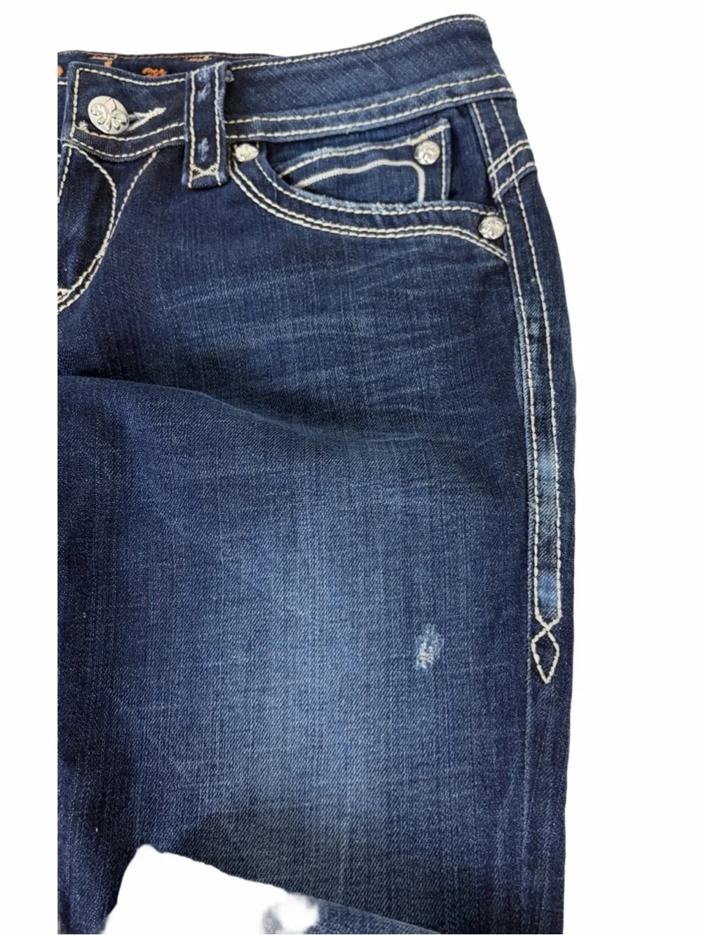 Rock Revival Heather Bootcut Jeans Women's Size 29 Medium Wash EUC Low Rise - Picture 5 of 11